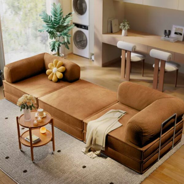 Skin-Friendly All-Sponge Tofu Sofa Bed, Vacuum-Foldable