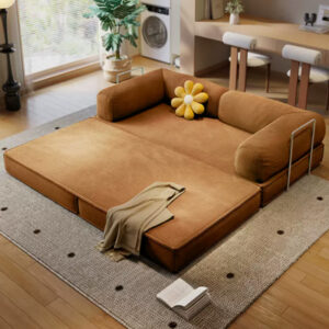 Skin-Friendly All-Sponge Tofu Sofa Bed, Vacuum-Foldable