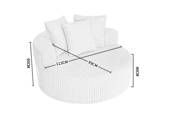 INS - Style Single - Person Round Compressed Fabric Sofa: Designer - Inspired Creative Small - Sized Sofa - Image 3